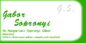 gabor sopronyi business card